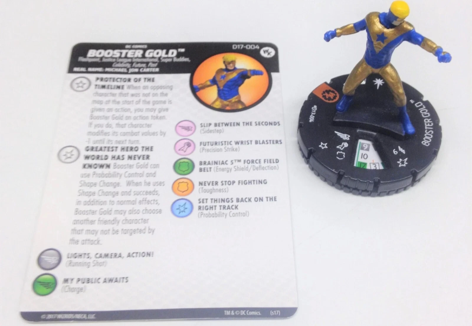 Booster Gold D17-014 HeroClix Figure with Card DC Organized Play Kit