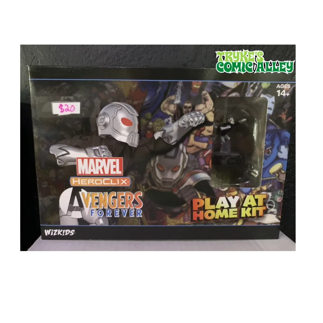 Marvel HeroClix Avengers Forever Play at Home Kit with Ant-Man Tony Stark Figure and Card