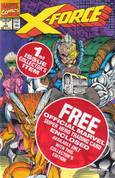 X-Force #1 [Bagged with Cable Trading Card] (August 1991)