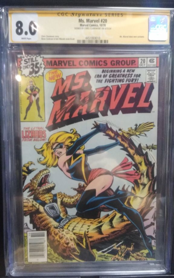 Ms. Marvel #20 (October) 1978 CGC 8.0 Autographed by Chris Claremont
