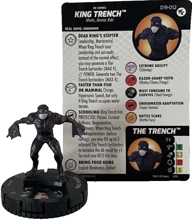 DC King Trench D19-012 HeroClix Figure with Card Organized Play Kit