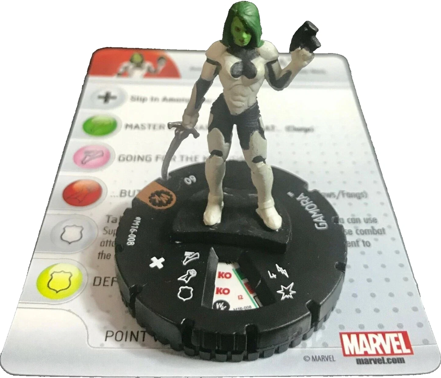 Marvel Gamora M16-008 HeroClix Figure with Card  'Guardians of the Galaxy' OP Kit