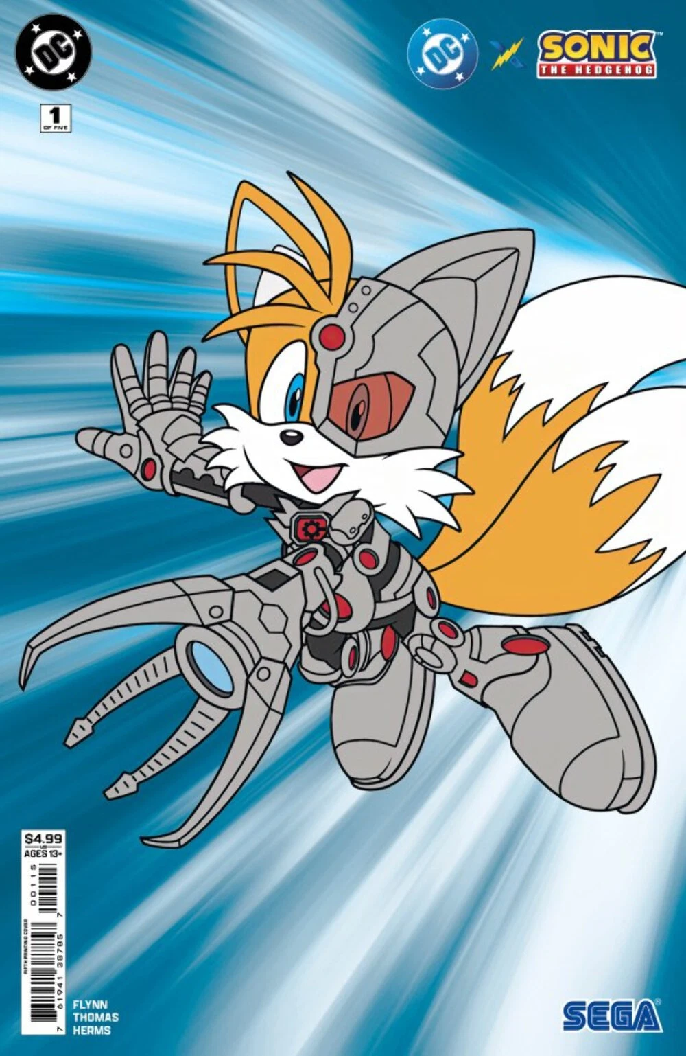 DC x Sonic the Hedgehog #1 [Fifth Printing Cyborg Cardstock Variant] (November 2025)