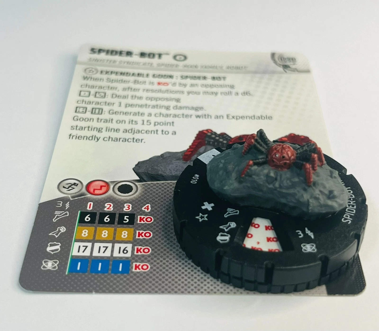 Marvel HeroClix Spider-Verse Spider-Bot #010 Figure With Card