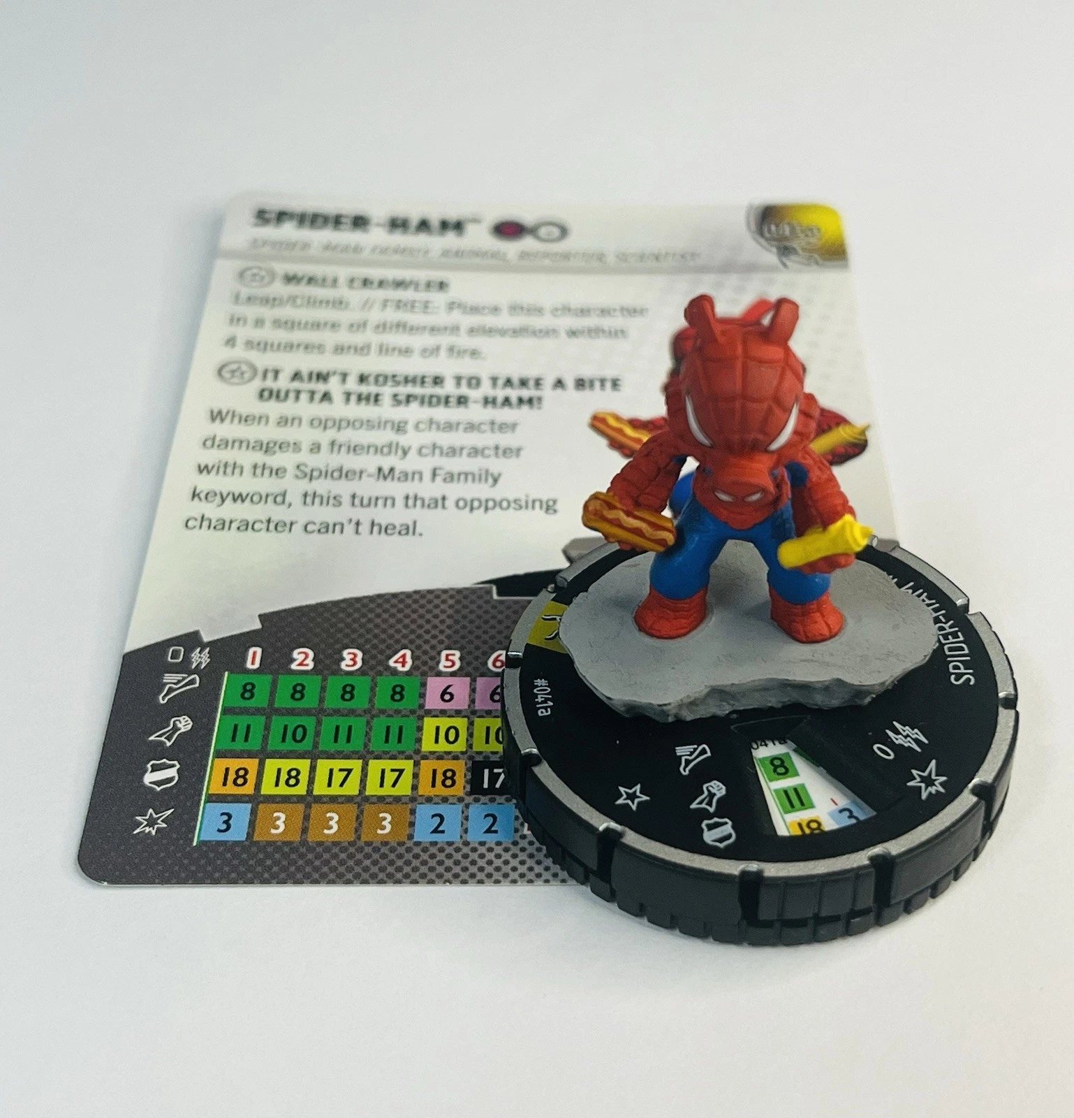 Marvel Spider-Ham #041a HeroClix Spider-Verse Super Rare Figure With Card