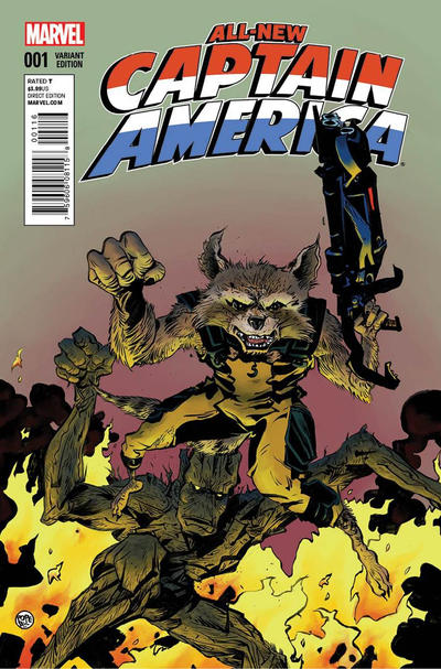 All-New Captain America #1D [Rocket Raccoon and Groot Variant by Paul Pope] (January 2015)