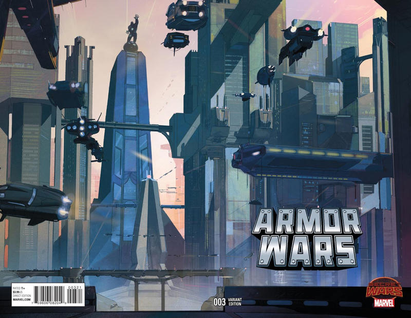 Armor Wars #3B [Vincent Ibanez Landscape Wraparound Variant] (September 2015)