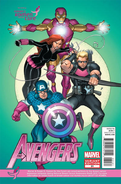 Avengers Vol IV #31B [Pasqual Ferry 'Susan G. Komen' Variant] (December 2012)